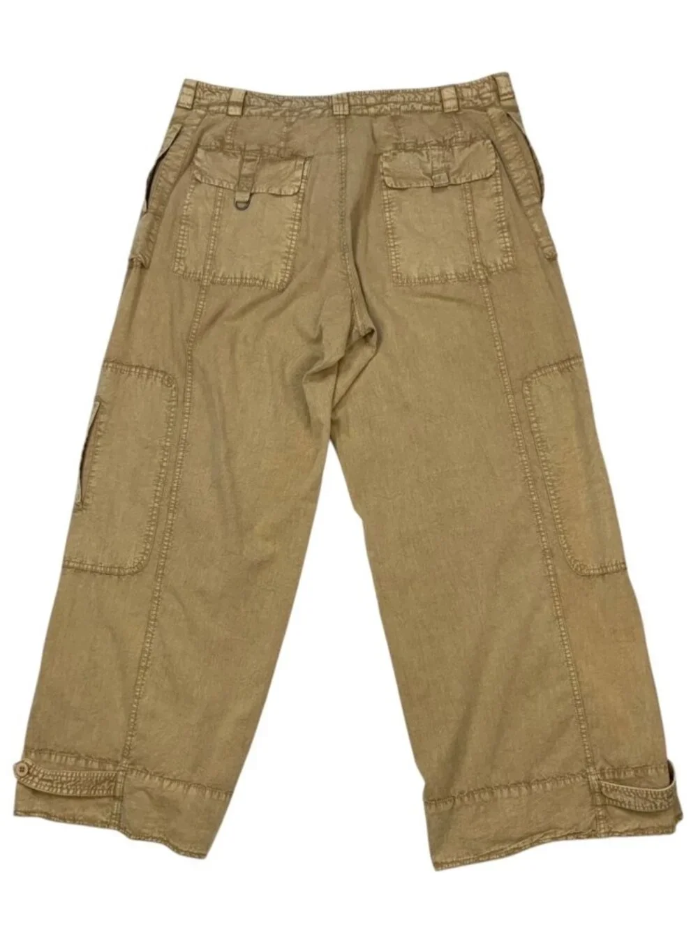 Free People One Step Ahead Parachute Pant XS Neutral Wide Leg Cargo OVERSIZED